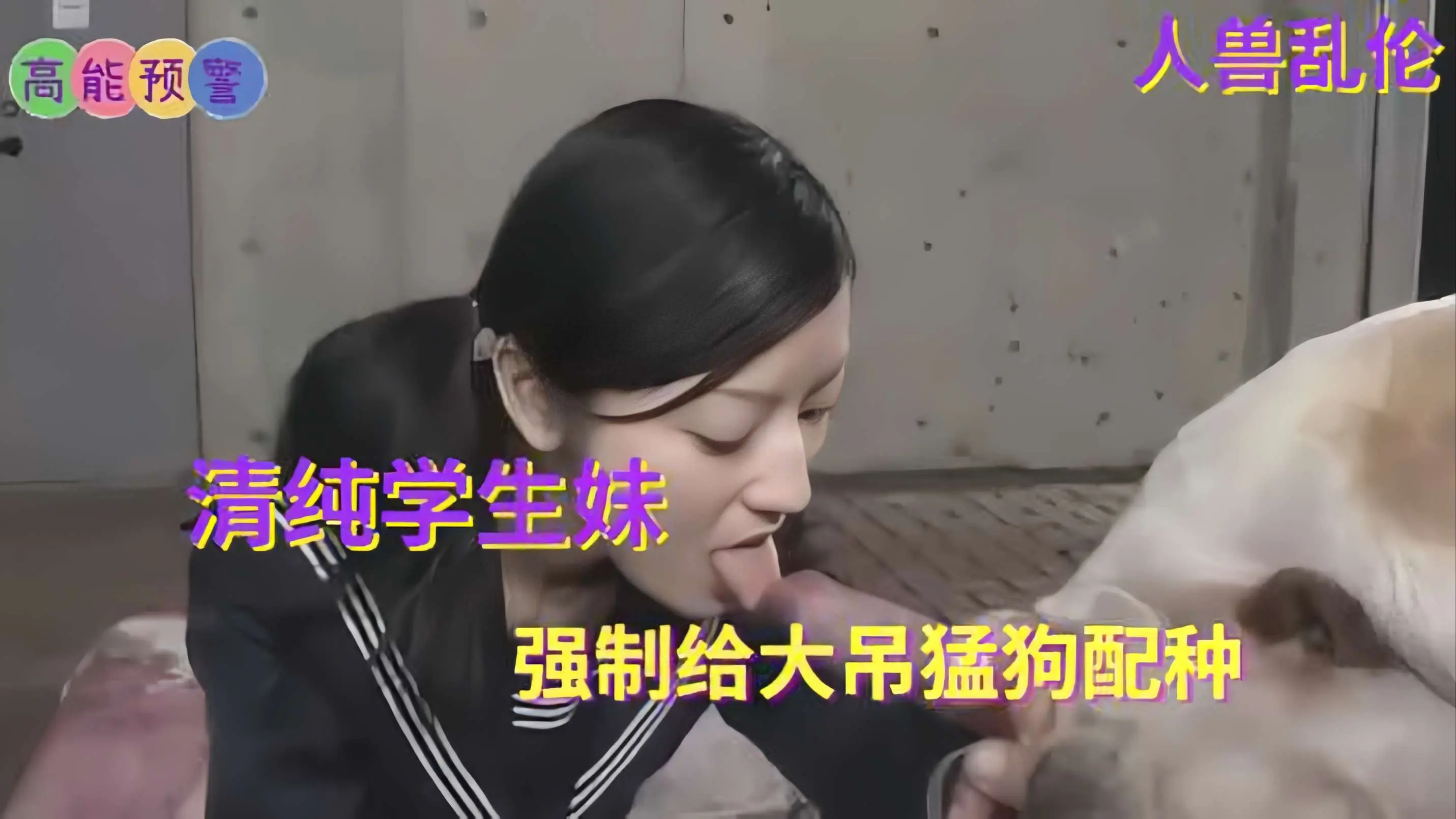 人兽乱伦清纯学生妹强制给大吊猛狗配种