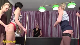 HornyHousewivesPlayingPoolAndFuckingEachOtherWithCueSticks